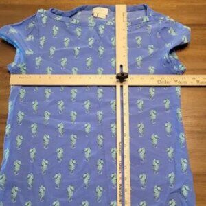 Kate Spade Women’s 0 Silk Blend Seahorses Boatneck Top Blouse Beachy Artsy